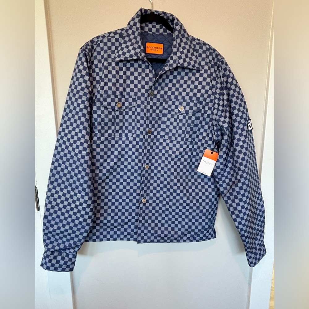 Modern Checkerboard Shirt Jacket - Blue